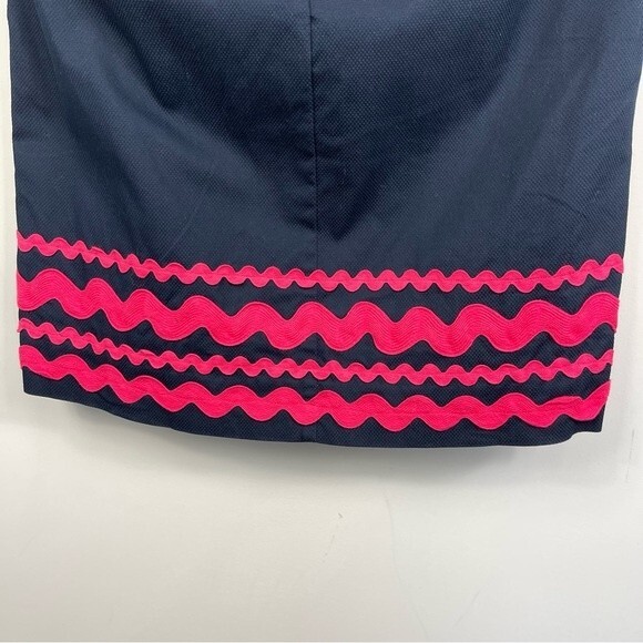 Vineyard Vines Ric Rac Strapless Sweetheart Neck Preppy Dress in Navy & Pink 16 - Picture 7 of 10